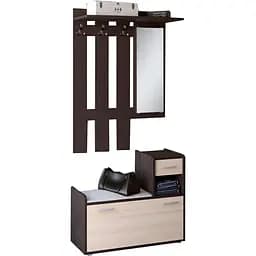 Передпокій Еверест Тандем з вішалкою та тумбою (правий) для взуття венге темний/дуб молочний (EVR-2456)