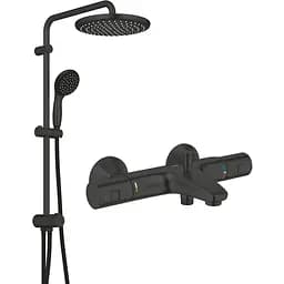 Душова система Grohe Vitalio Start System 250 Cube + термостат для ванни Precision Start UA303904TR, Чорний матовий