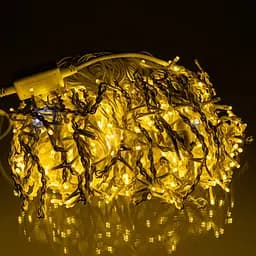 Новорічна гірлянда вулична Бахрома 36 м 600 LED білий провід Жовтий Garlando 36MWY - мініатюра 3