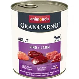 Вологий беззерновий корм для собак Animonda GranCarno Adult Beef + Lamb, з яловичиною та ягням, 800 г
