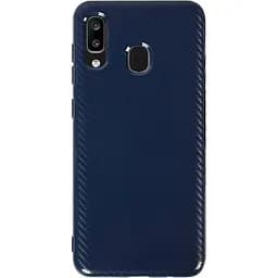 Чохол-накладка Toto TPU Carbon Fiber 2 mm Case Samsung Galaxy A20/A30 Navy Blue