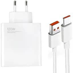 Зарядний пристрій DK +кабель  Mi Turbo Charge / Hyper Charge 120W USB Power Adapter для Xiaomi (016408) white - мініатюра 3