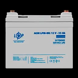 Акумулятор мультигелевий LPM-MG 12 V - 33 Ah + праворуч