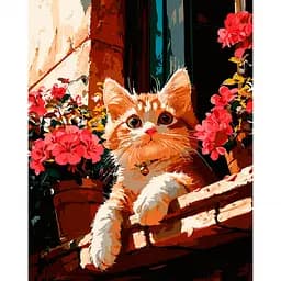 Картина за номерами Santi Котик на вікні 40х50 см (955795)