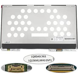 Матриця 15.6" LQ156M1JW43 1920х1080, 30pineDP, IPS, LED, SLIM без планок та вушок з вирізом, матова, роз'єм справа внизу для ноутбука