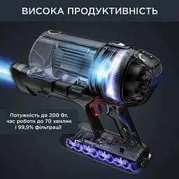 Пилосос бездротовий Rowenta XFORCE FLEX 14.60 AQUA 200 Вт вологе прибирання автон. робота до 70 хв НЕРА чорно-синій - мініатюра 10