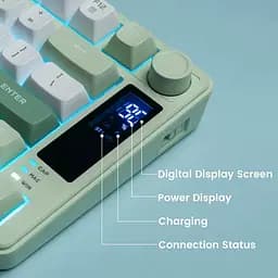 Ігрова мембранна клавіатура Womier DK75 / Три режими підключення / OLED Screen / Green - мініатюра 3