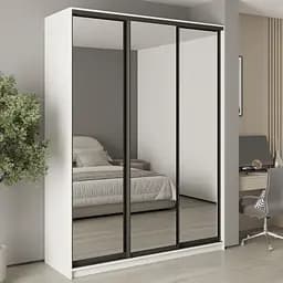 Шкаф-купе трехдверный MebelStar Уни BG 3 Зеркала 180x45x240 см Аляска белый (MBS-8202)