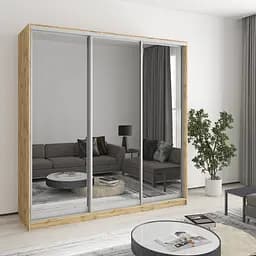 Шафа-купе тридверна MebelStar Комбо AL 3 Дзеркала 200x60x210 см Дуб тахо (MBS-4307)