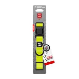 Нашийник для собак водостійкий Waudog Magnet з QR-паспортом магнітна пряжка-фастекс M Ш 20 мм Д 28-40 см лимонний - мініатюра 6