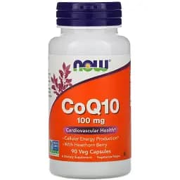 Коензим Now Foods Q10 (CoQ10) з ягодами глоду 100 мг 90 капсул