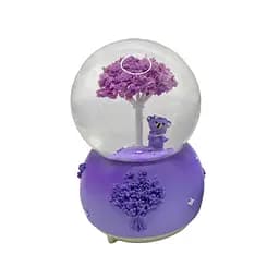 Сніжна куля Музична з підсвіткою Лавандовий ведмедик, F-312-80, 80 мм (В асортименті)