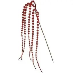 Декоративная искусственная ветка с глитером Красный 83 см