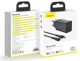 Мережевий зарядний пристрій Baseus Speed Xiaomini 18W 3A + Cable Type-C to Lightning TZCCFS-F01 Black - мініатюра 5
