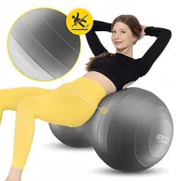 М'яч для фітнесу (арахіс) 4FIZJO Air Ball Peanut 45 x 90 см Anti-Burst Grey (P-5905973407175) - мініатюра 8
