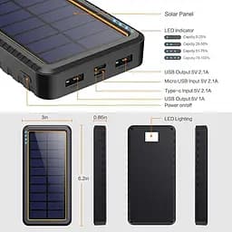 Портативна батарея Solar Power Bank 26800mAh HX160S6 Сонячний зарядний пристрій - мініатюра 4