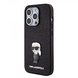 Чехол Karl Lagerfeld iPhOne 15 Pro Fixed Glitter Metal Ikonik Black (57983116856)