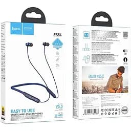 Бездротові навушники Hoco ES64 з мікрофоном Bluetooth 5.3 гарнітура спортивна синя - мініатюра 3