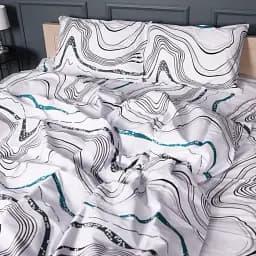 Комплект постільної білизни MirSon Бязь 17-0696 River Streams 160x220 см білий (2200010453294)