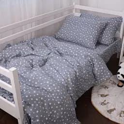 Комплект постільної білизни MirSon Фланель 012 Grey Stars 110х140 см (2200009653070) - мініатюра 4