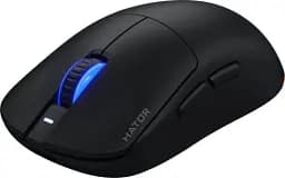 Миша бездротова Hator Quasar 3, Black, Bluetooth / 2.4GHz / USB, оптична (сенсор PixArt PMW 3311), до 12000 dpi, 35G, перемикачі Hator Optical 100M / Huano 3M, акумулятор 600 mAh (HTM730) - мініатюра 2
