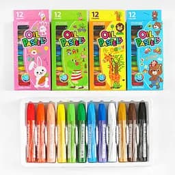 Масляна пастель C 60738 12 кольорів, в коробці (6900067607386) МІКС