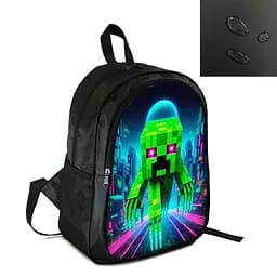 Рюкзак міський/шкільний 38×28см з принтом Minecraft Кріпер дитячий, підлітковий, спортивний (4178)