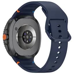 Силіконовий ремінець на смарт годинник Samsung Galaxy Watch 8 40mm/8 Classic 46mm/8 44mm, Silicone, dark blue, зі зручною застібкою, на фітнес браслет, ArmorStandart (ARM86862) - мініатюра 2