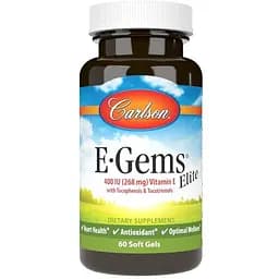 Витамины и минералы Carlson Labs E-Gems Plus 400 IU, 60 капсул