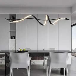 Хвилеподібна люстра у чорному корпусі в 2-х розмірах | Арт. H 26L BK | Line F