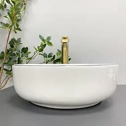 Умивальник VBI Bari S white gold Edge накладний VBI-011605, Золотий - мініатюра 2