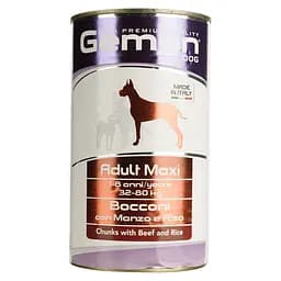 Влажный корм для собак Gemon Dog Wet Maxi Adult кусочки с говядиной и рисом, 1,25 кг (70387903)
