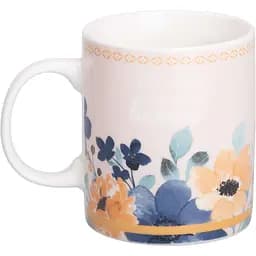 Чашка керамічна Liling Rongxiang Ceramic 400 мл з квітковим принтом бежева RX-N240139CR