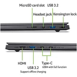 Ноутбук Acer Swift X 14 AI SFX14-61G-R7VY AI 9365 la 50GHz,14.5'',сенсорний,32GB LPDDR5X,1TB,RTX 5070 - мініатюра 14