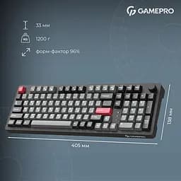Клавіатура GamePro Asgard Drakkar Keychron Super Red Switch Wireless/Bluetooth/USB Black бездротова (MK305BK) - мініатюра 10