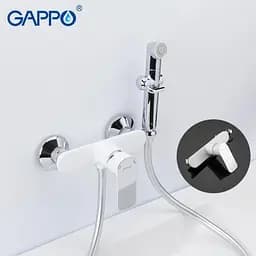 Змішувач для душу з гігієнічною лійкою GAPPO G2048-8, білий/хром - мініатюра 4