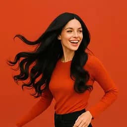 Перука хвиляста без чубчика з проділом 65 см Брюнетка