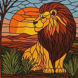 Картина по номерам "Вітраж. Лев" ©art_selena_ua KHO5168, 30x30 см