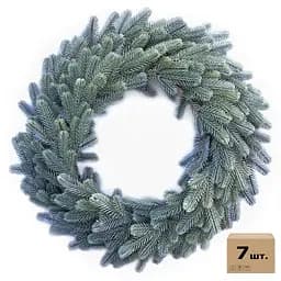 Вінки хвойні різдвяні Hvoya Traditional литі блакитні 50 см 7 шт.