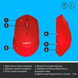 Бездротова миша Logitech M330 Silent Plus Red (910-004911) - мініатюра 6