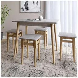 Обеденный комплект для кухни Майами-2 кромка ПВХ 0,45 мм стол и 4 табурета Шварцвальд (LION-041240)