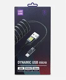 Кабель Luxe Cube Dynamic USB - micro USB (M/M), 1.5 м, Black (4446689101236) - мініатюра 3