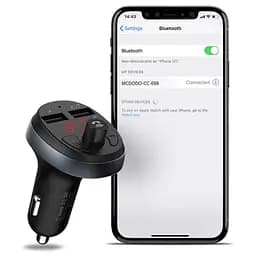Адаптер - зарядне на 2 порти + FM-трансмітер McDodo Bluetooth FM Car Charger CC-6880 - мініатюра 2