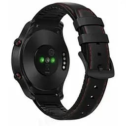 Шкіряний ремінець Watchbands Twoline для Huawei GT2 46mm - чорно-червоний 22мм (WB8791138)