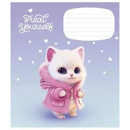 Тетрадь ученическая Школярик Cute little animals 012-3333C-2 в косую линию 12 листов