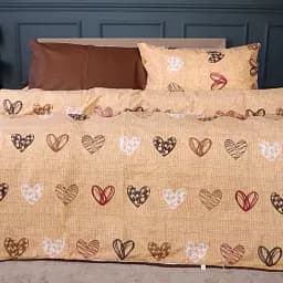 Пододеяльник MirSon Ranforce Elite 17-0705 Toffee Hearts 110х140 см шоколадный/бежевый (2200010619997)