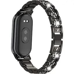 Ремінець DK CDK для Xiaomi Mi Smart Band 9 Metal Band Fitlink Diamond (016444) (black) - мініатюра 2