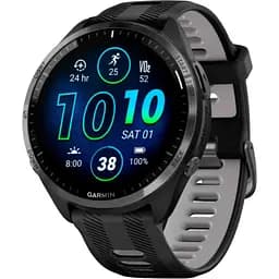 Смарт-годинник Garmin Forerunner 965 Titanium Bezel with Black Case and Black/Powder Gray Silicone Band 010-02809-00/10 (89360)