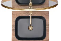Умивальник Rea Kaya navy blue mat накладних REA-U5656, Синий - мініатюра 5