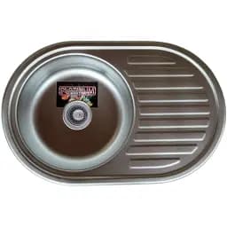 Кухонна мийка Platinum 7750 з нержавіючої сталі овальна 0.6 мм 77x50 см сатин (000009782)